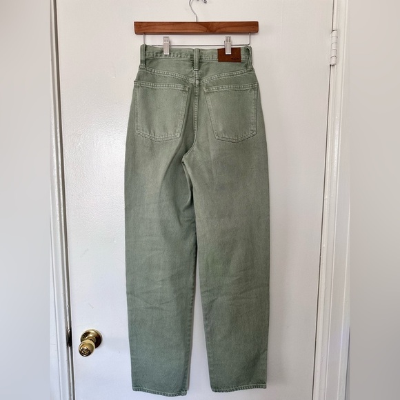 Madewell Baggy Straight Jeans-Garment Dyed Sage Green. Size 23 - Picture 7 of 12